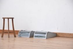 アンティーク家具　アンティーク　古いブリキのガラスケース2個セット(1)(ショーケース)
