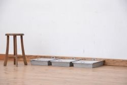 アンティーク家具　アンティーク　古いブリキのガラスケース3個セット(3)(ショーケース)