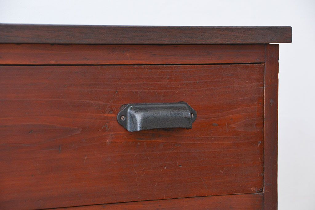 レトロ家具　☆昭和レトロ シンプルな二段重ねチェスト(箪笥、タンス)