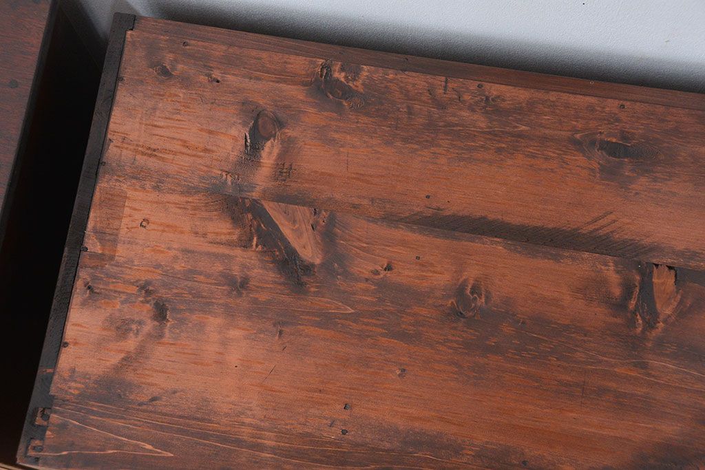 レトロ家具　☆昭和レトロ シンプルな二段重ねチェスト(箪笥、タンス)