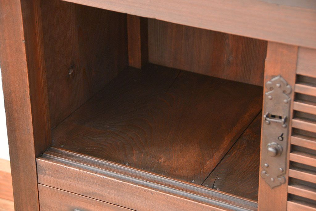 アンティーク家具　古民具・骨董 味わい深い二段重ね美濃帳場箪笥