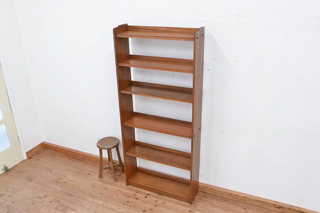 レトロ家具　昭和レトロ ★シンプルな縦型本棚(ブックシェルフ)