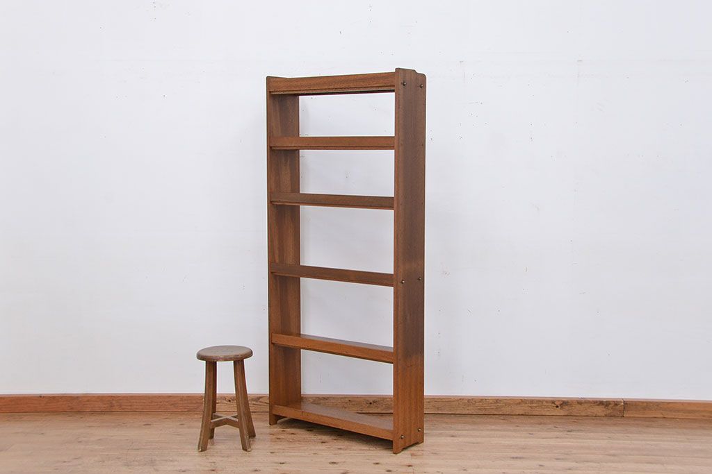 レトロ家具　昭和レトロ ★シンプルな縦型本棚(ブックシェルフ)