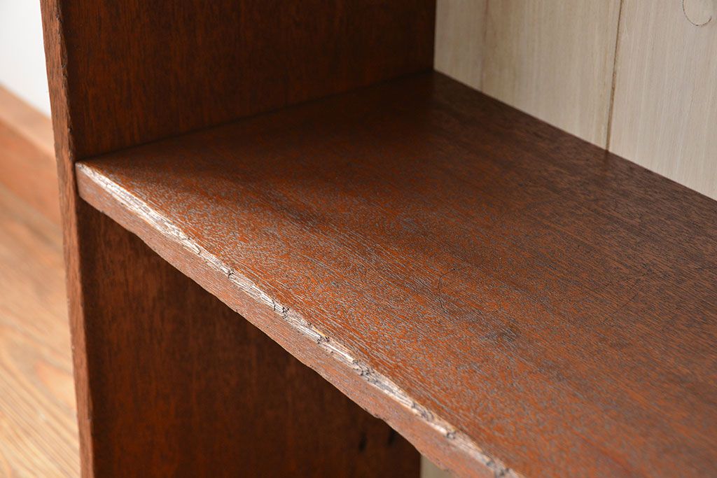 アンティーク家具　アンティーク 古い木のカウンターテーブル(作業台・机・飾り棚)(2)