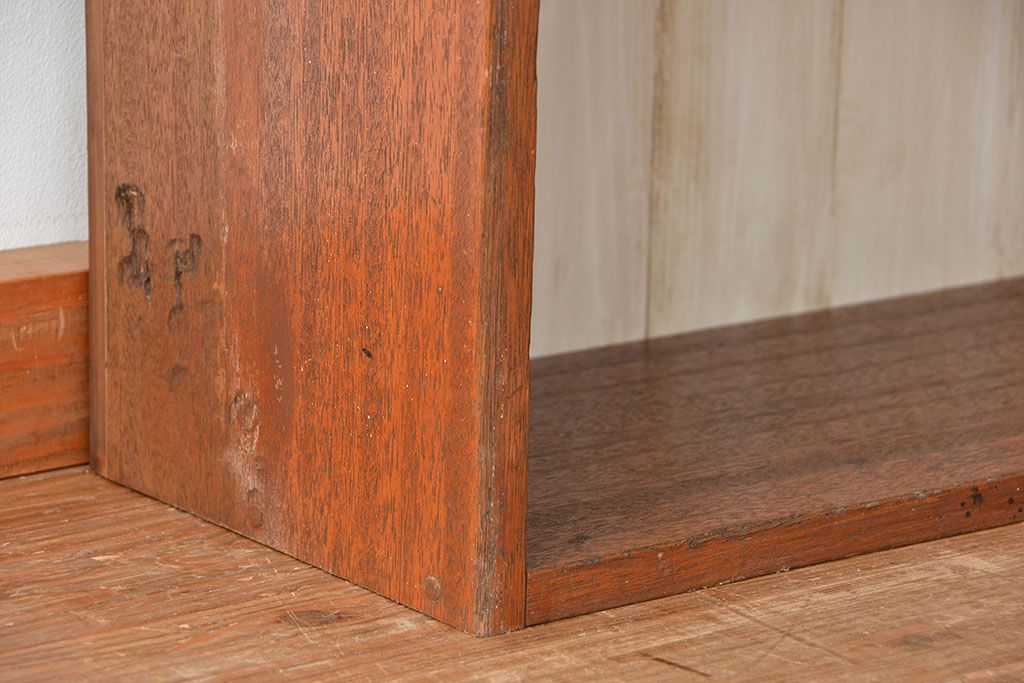アンティーク家具　アンティーク 古い木のカウンターテーブル(作業台・机・飾り棚)(2)