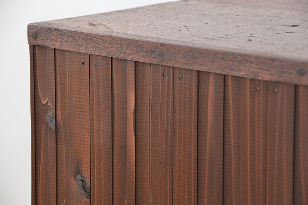 アンティーク家具　アンティーク 古い木のカウンターテーブル(作業台・机・飾り棚)(2)