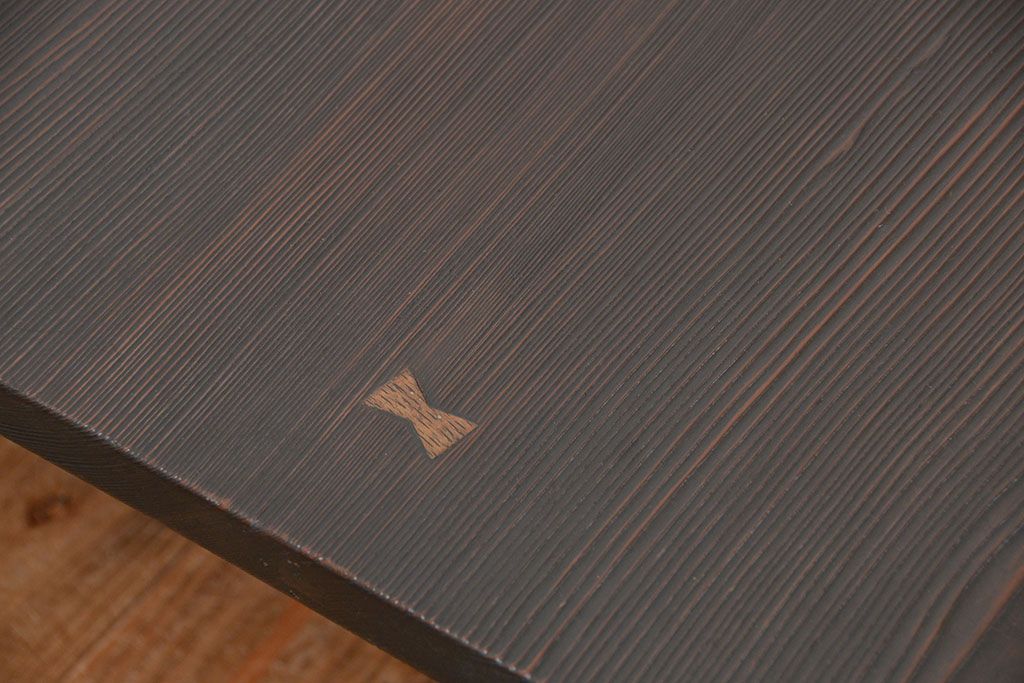 レトロ家具　昭和レトロ 高級杉材の千切りの入った大きな座卓(テーブル、机)