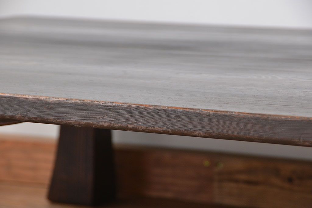 レトロ家具　昭和レトロ 高級杉材の千切りの入った大きな座卓(テーブル、机)