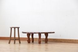 アンティーク家具　古民具・骨董 杢目の良い花梨(カリン)の座卓(机、テーブル)