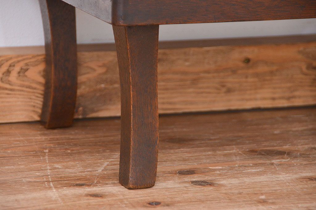 レトロ家具　昭和レトロ 天板一枚板古い木の小振りなちゃぶ台(テーブル、机)