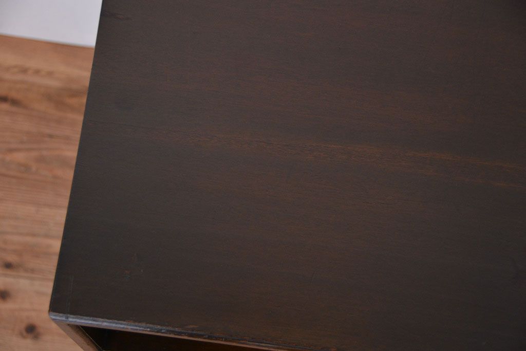 レトロ家具　昭和レトロ 作りの良い縦型レコードケース(飾り棚、小引出、書類ケース)