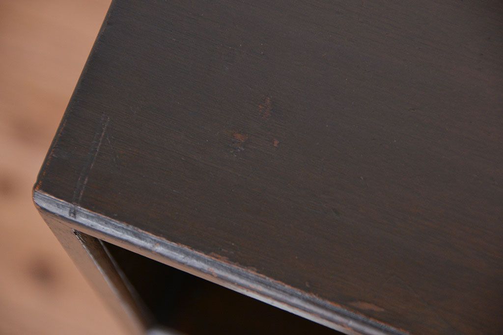 レトロ家具　昭和レトロ 作りの良い縦型レコードケース(飾り棚、小引出、書類ケース)