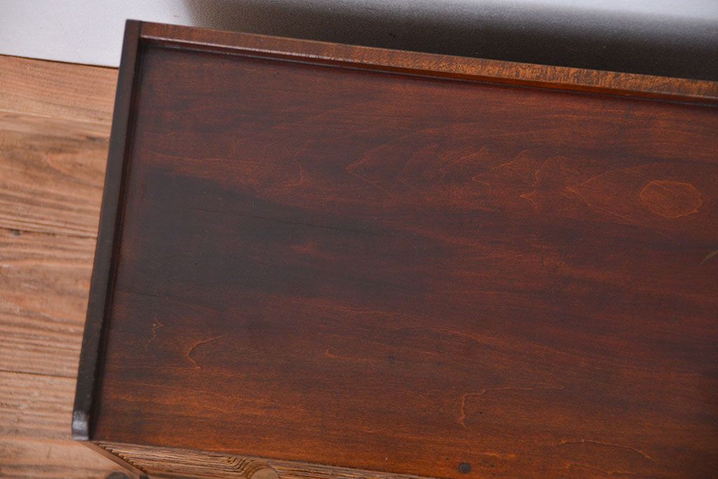 レトロ家具　昭和レトロ 小さな引き出し付きカルテケース(書類棚)