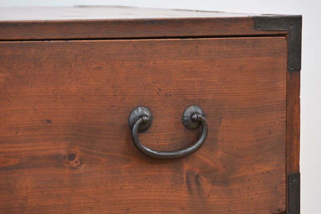 レトロ家具　昭和レトロ ☆シンプルな二段重ね時代箪笥