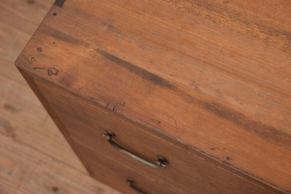 レトロ家具　昭和レトロ シンプルなローチェスト(1)(ローボード、箪笥)