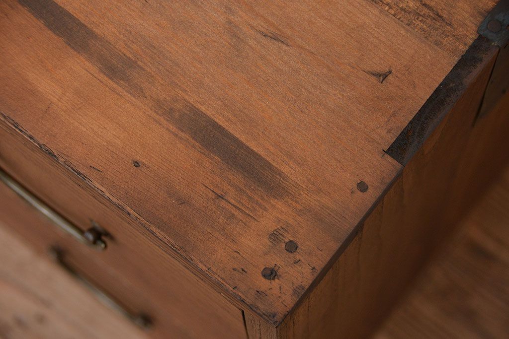 レトロ家具　昭和レトロ シンプルなローチェスト(1)(ローボード、箪笥)