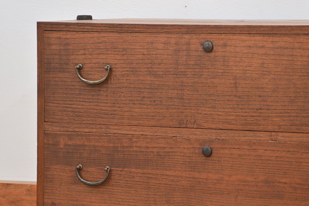 レトロ家具　昭和レトロ シンプルなローチェスト(1)(ローボード、箪笥)