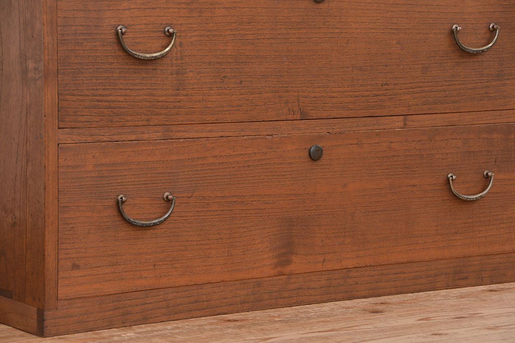 レトロ家具　昭和レトロ シンプルなローチェスト(1)(ローボード、箪笥)