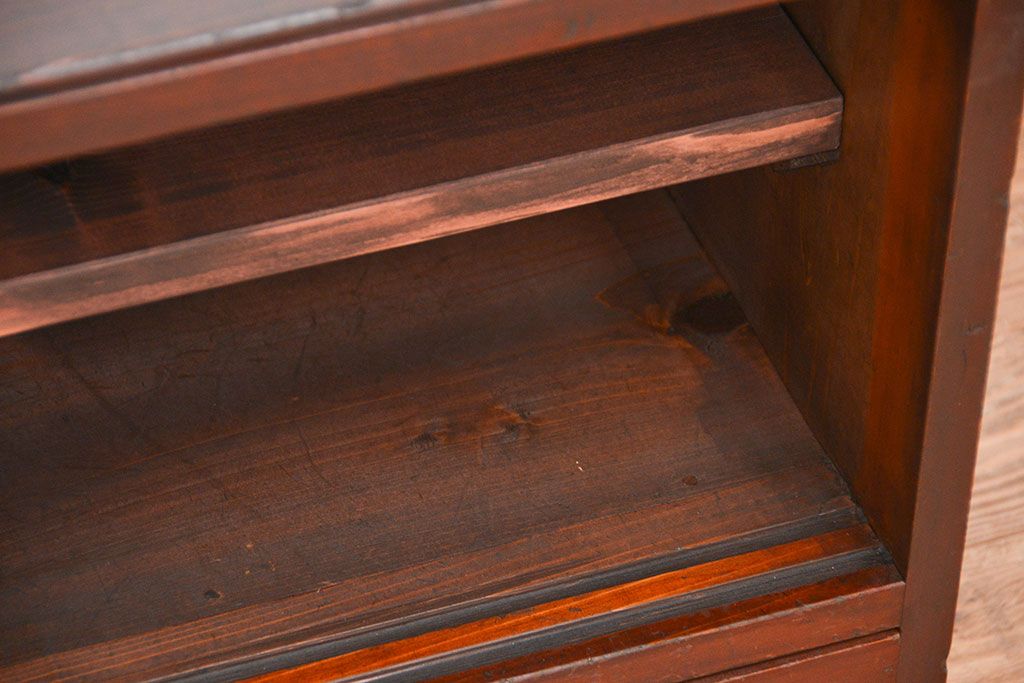 レトロ家具　昭和レトロ シンプルな引き出し付きローボード(収納棚)
