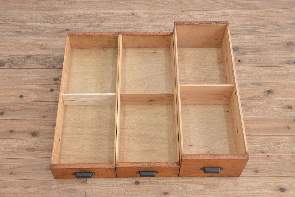 レトロ家具　昭和レトロ 両面引き出しの大きな作業台(テーブル、机)