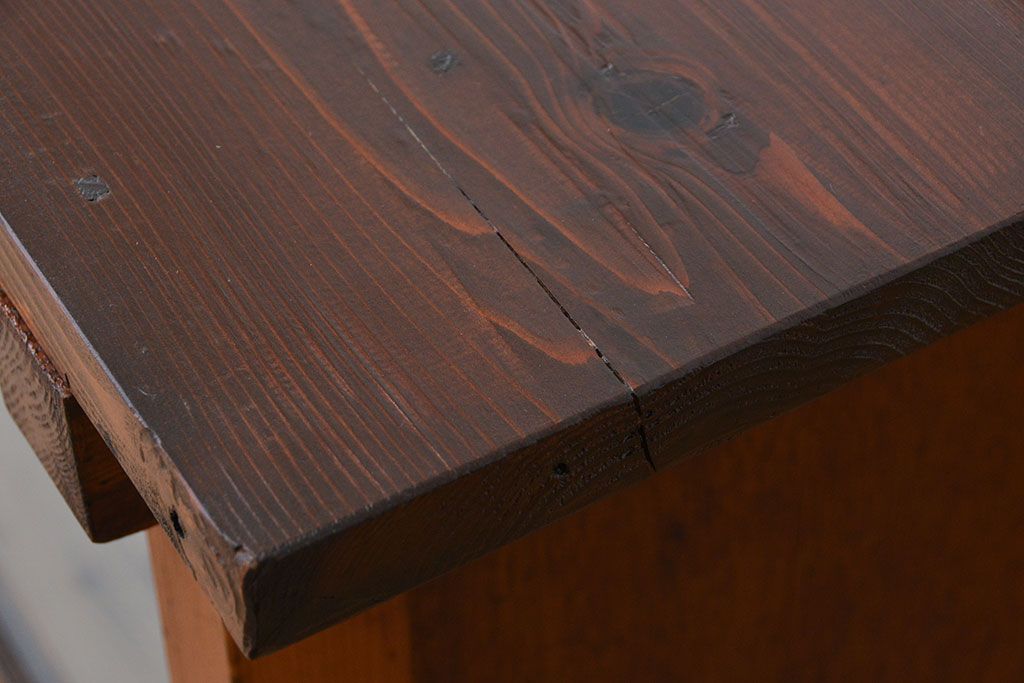 レトロ家具　昭和レトロ 両面引き出しの大きな作業台(テーブル、机)