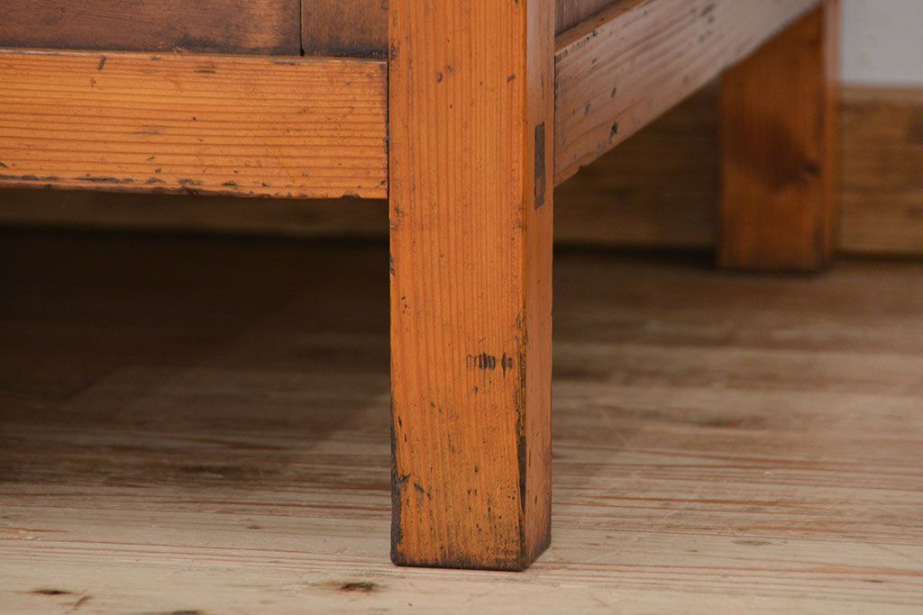 レトロ家具　昭和レトロ 両面引き出しの大きな作業台(テーブル、机)