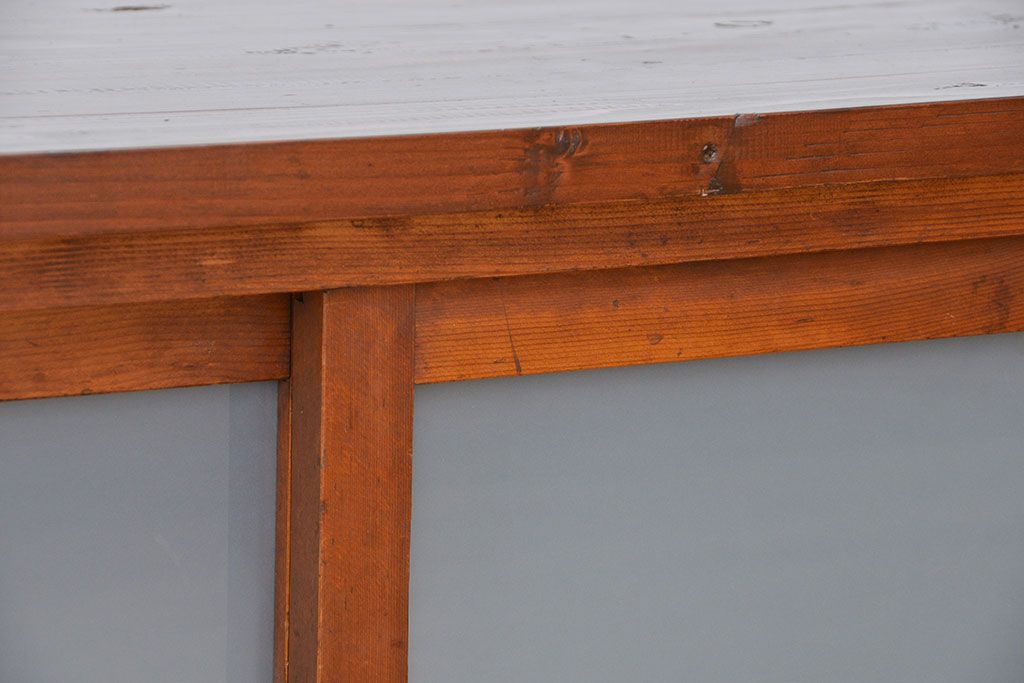 レトロ家具　昭和レトロ 両面引き出しの大きな作業台(テーブル、机)
