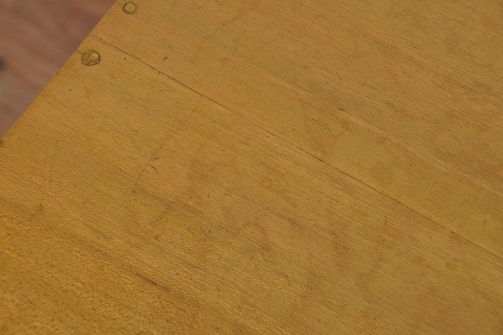 レトロ家具　昭和レトロ シンプルな角テーブル(机、作業台)