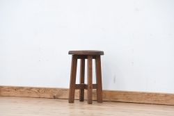 レトロ家具　昭和レトロ 古い木の素朴なスツール(丸椅子、イス)