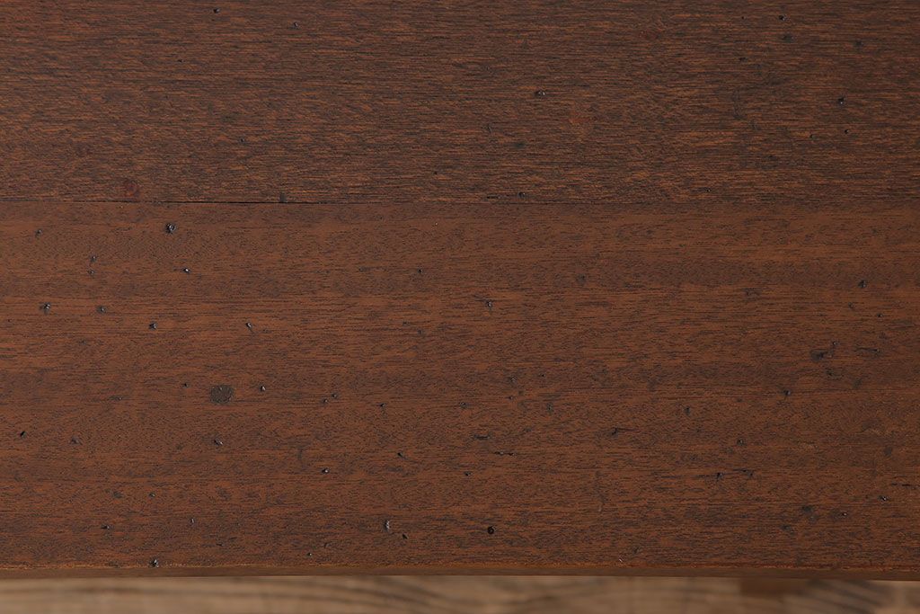 アンティーク家具　マガジンラック付き!古い木の脚付きカウンターテーブル(本棚)