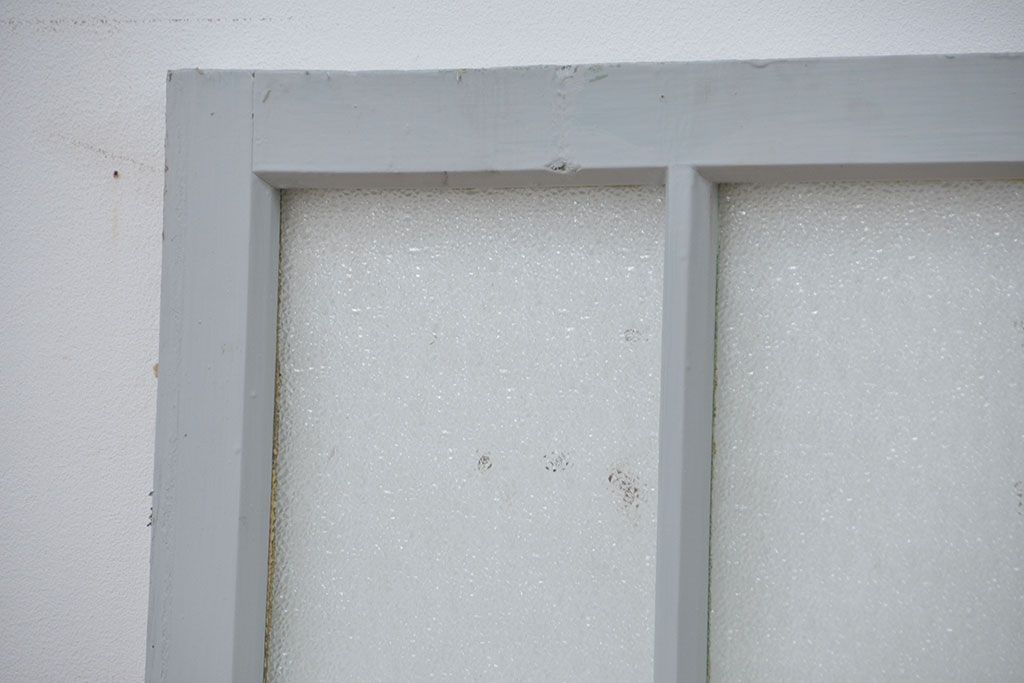 アンティークペイント ダイヤガラス!日本製古い洋館の上げ下げ窓1セット(2)