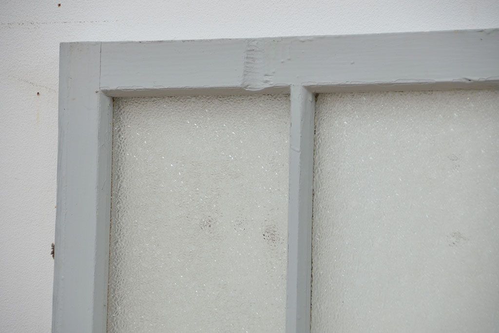 アンティークペイント ダイヤガラス!日本製古い洋館の上げ下げ窓1セット(3)