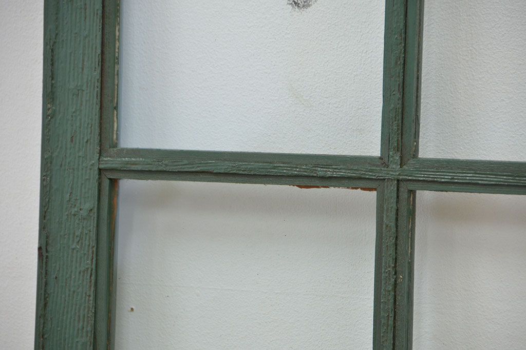 アンティークペイント クリアガラス　古い洋館の上げ下げ窓1セット(2)