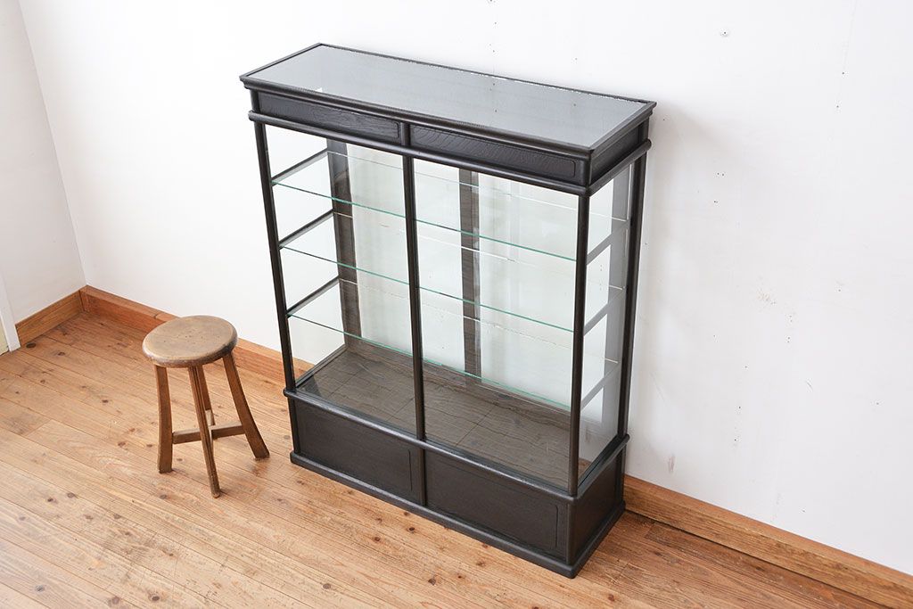 アンティーク家具　アンティーク 古いタバコ屋のシックな薄型ガラスケース(ショーケース)