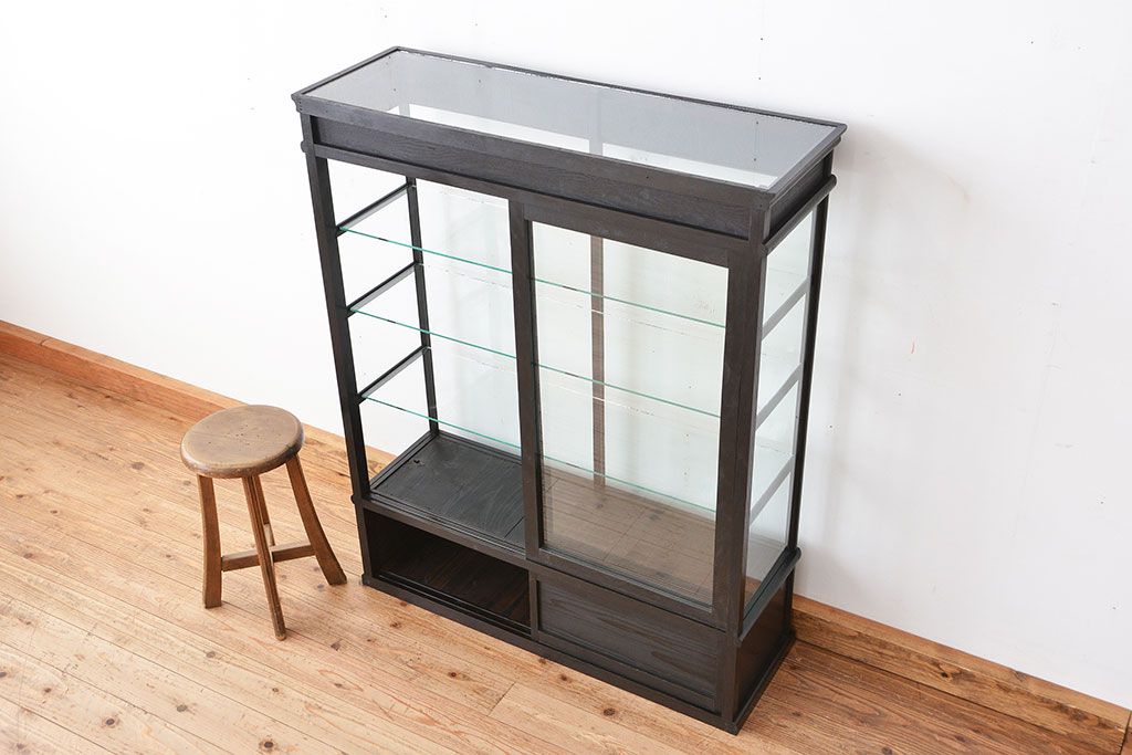 アンティーク家具　アンティーク 古いタバコ屋のシックな薄型ガラスケース(ショーケース)
