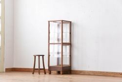 レトロ家具　昭和レトロ 古いパン屋のアンティーク縦型ガラスケース(ショーケース)