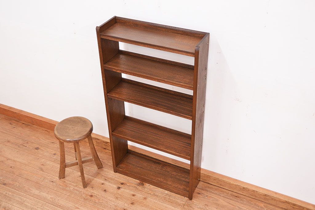 レトロ家具　昭和レトロ シンプルな本棚(ブックシェルフ)