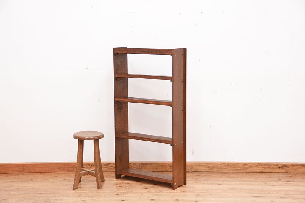 レトロ家具　昭和レトロ シンプルな本棚(ブックシェルフ)