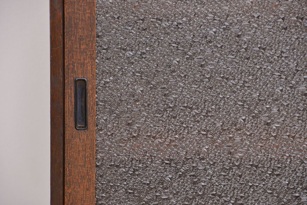 レトロ家具　昭和レトロ 小さなダイヤガラス収納棚(戸棚)