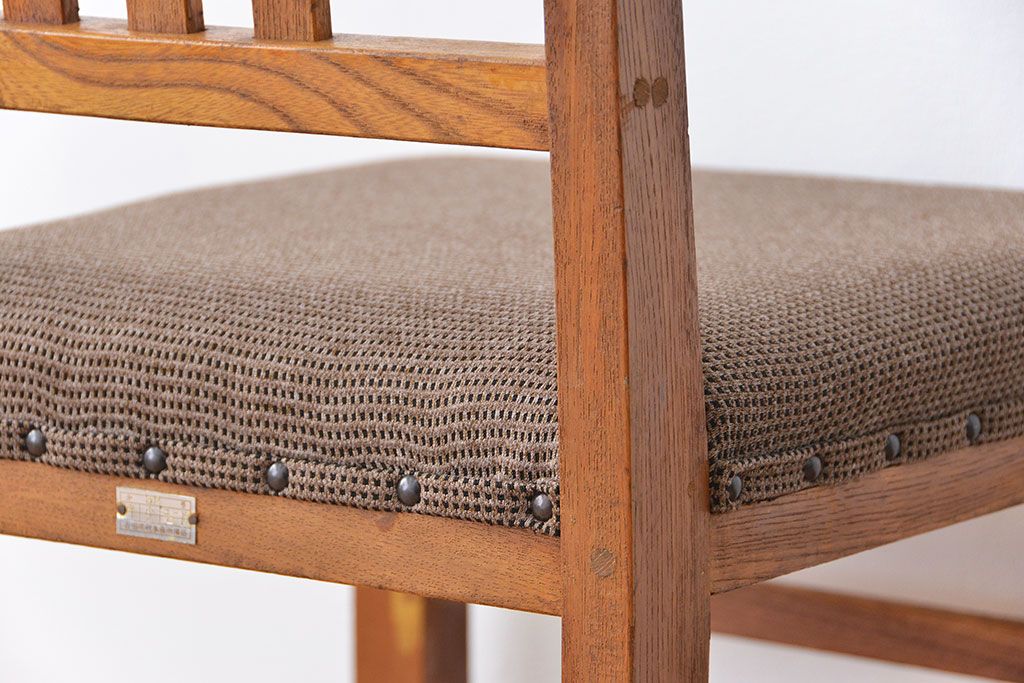 レトロ家具　昭和レトロ 古い欅材のシンプルな椅子(2)(チェア、イス)