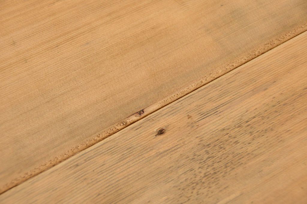 ヴィンテージ家具　ビンテージ　天板古材のペイント鉄脚テーブル(2)