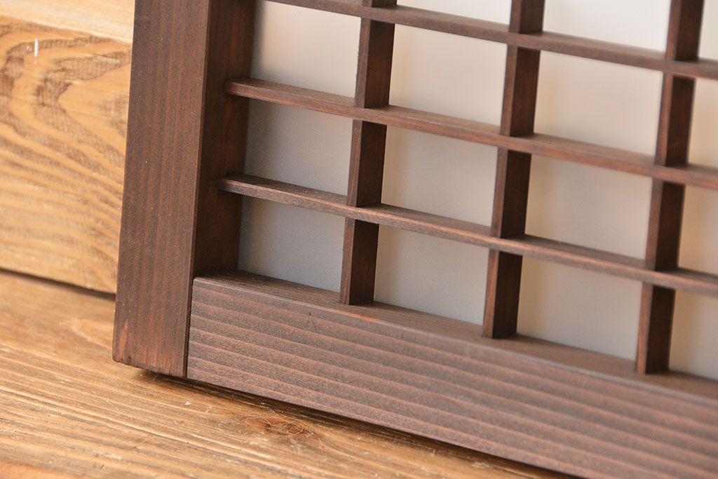 アンティーク 古い木の小振りな組子欄間(明り取り)