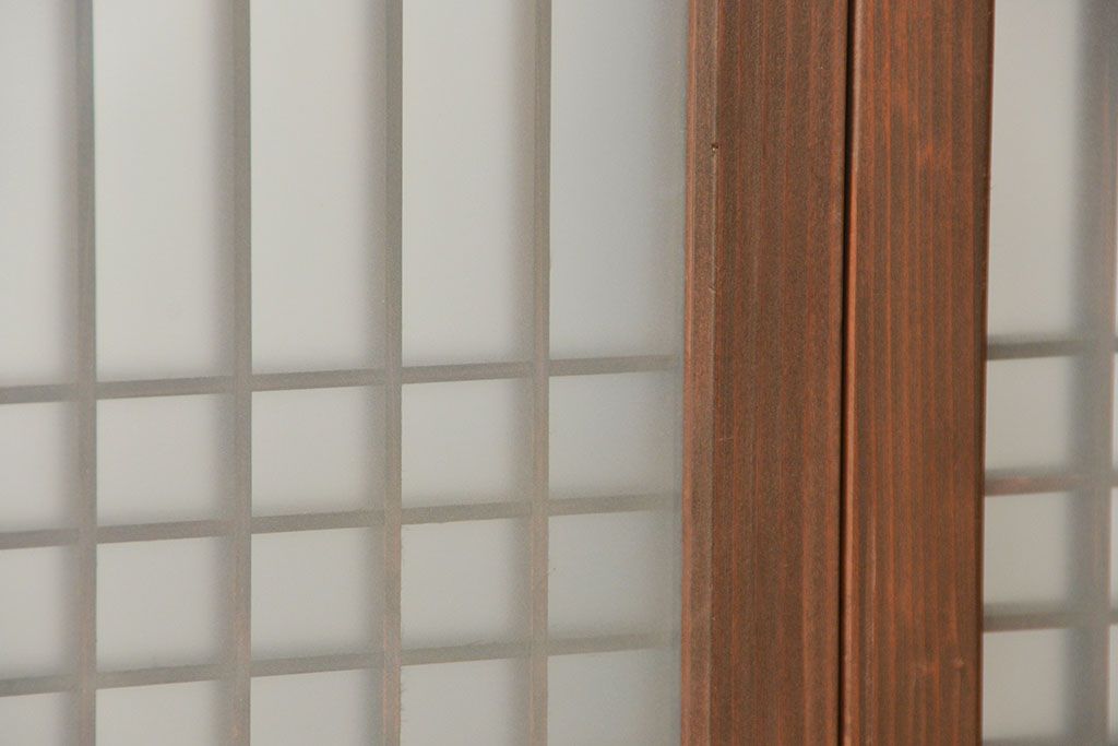 アンティーク 古い書院引き戸2枚セット(ガラス戸、書院戸)