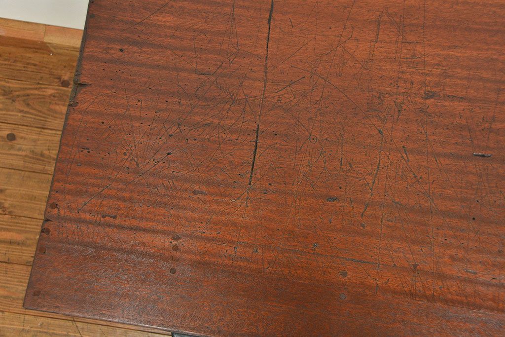レトロ家具　昭和レトロ シンプルな引き出し付き平机