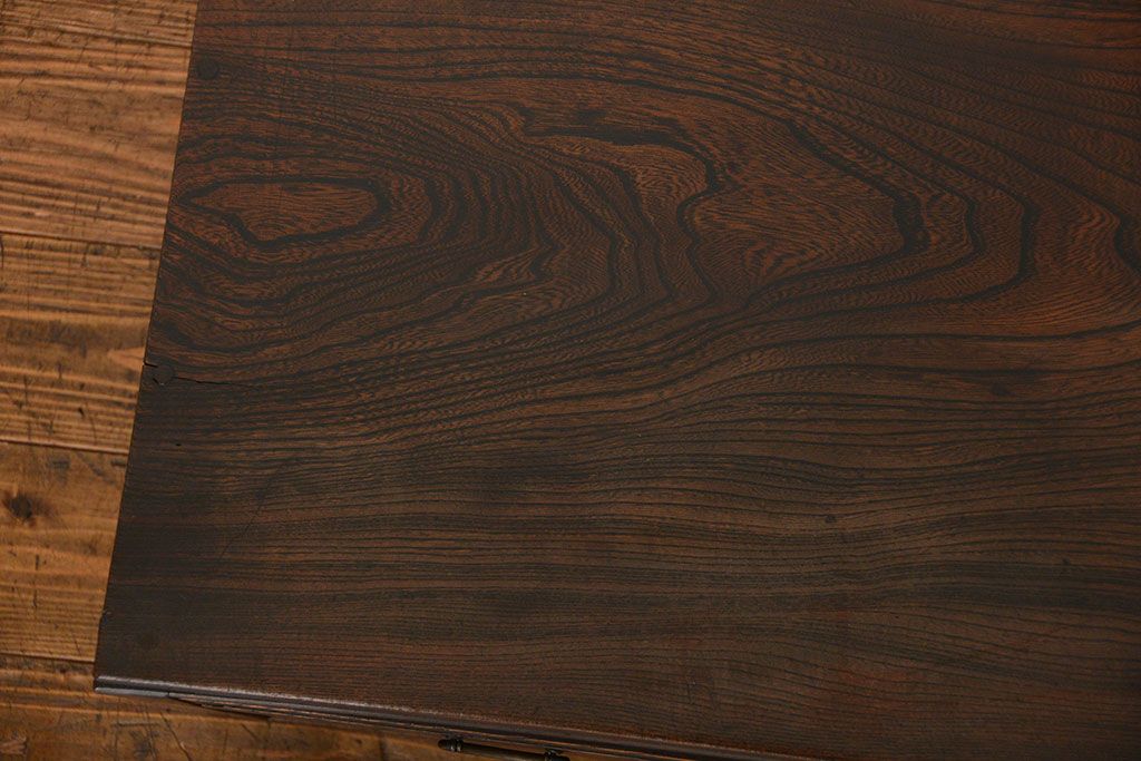 レトロ家具　昭和レトロ 古い欅材の小さな机(テーブル)
