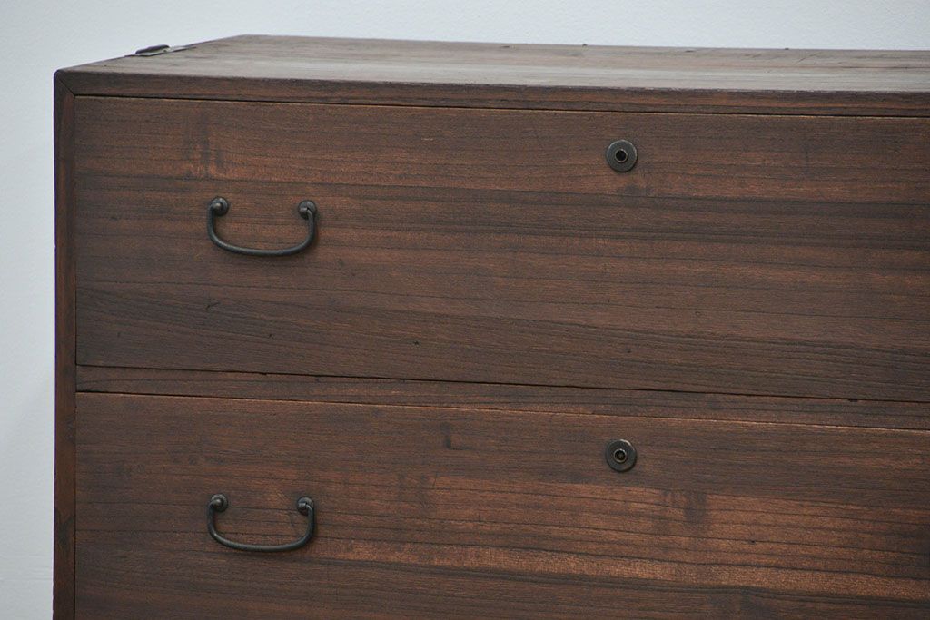 レトロ家具　昭和レトロ ☆シンプルな二段重ね箪笥(チェスト)