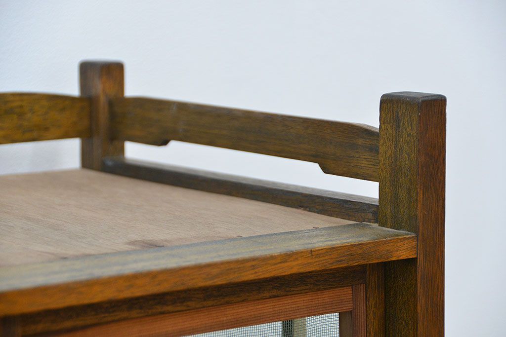 レトロ家具　昭和レトロ 古い木の蠅帳(はえ帳、はい帳)