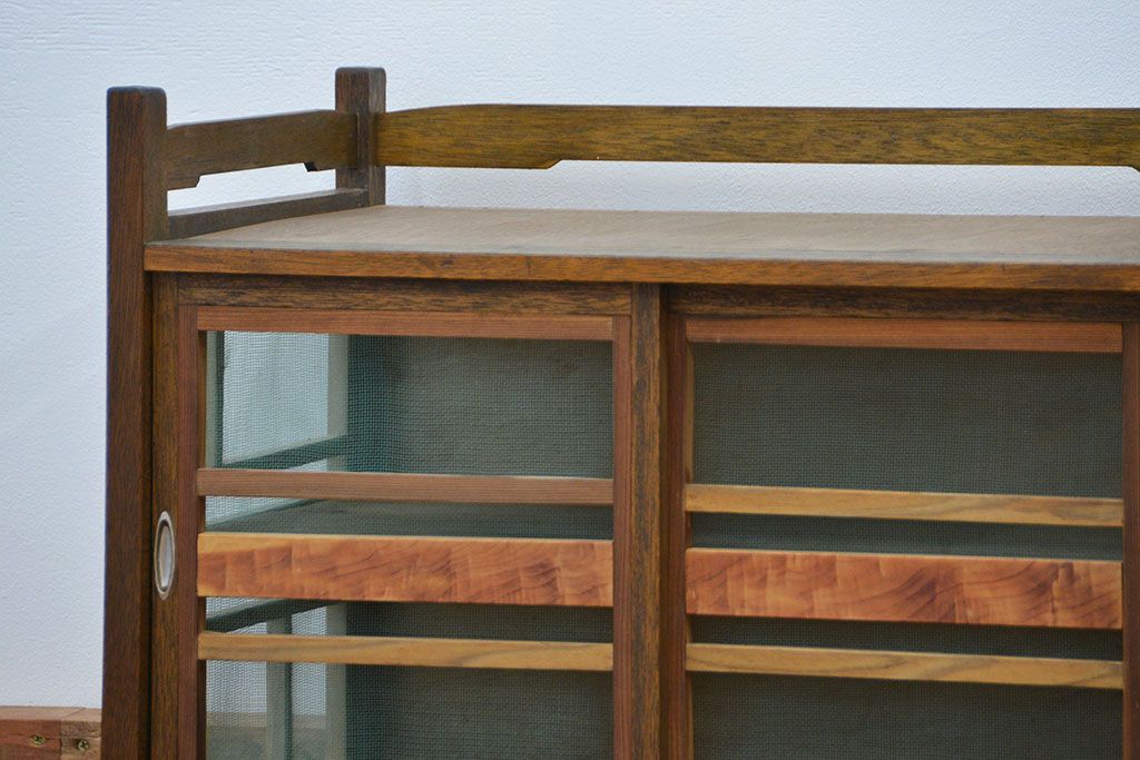 レトロ家具　昭和レトロ 古い木の蠅帳(はえ帳、はい帳)
