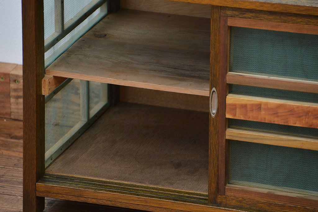 レトロ家具　昭和レトロ 古い木の蠅帳(はえ帳、はい帳)