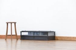 アンティーク家具　アンティーク 古いタバコ屋の平置きガラスケース(ショーケース、飾り棚)